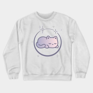 Cute Cat Kitten Kitty in Space Galaxy Crewneck Sweatshirt